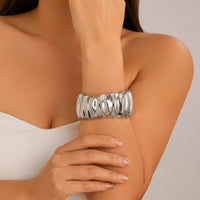 Thumbnail for Abstract Pumpkin Pattern Wide Cuff Bangle Bracelet - ArtGalleryZen