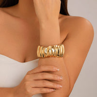 Thumbnail for Abstract Pumpkin Pattern Wide Cuff Bangle Bracelet - ArtGalleryZen