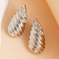 Thumbnail for Abstract Rhinestone Inlaid Conch Shaped Earrings