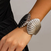 Thumbnail for Abstract Shell Shaped Wide Cuff Bangle Bracelet