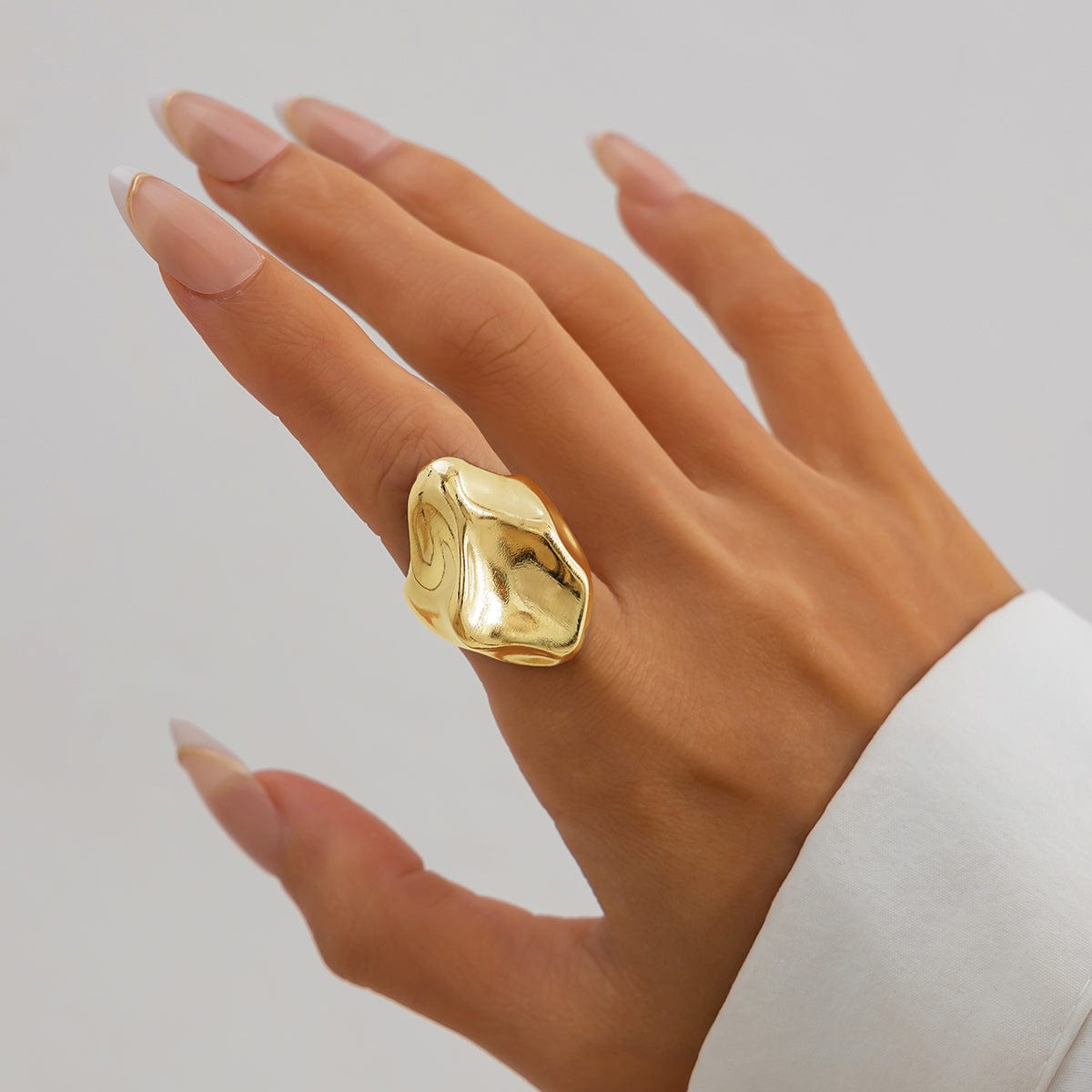 Abtract Irregular Liquid Waterdrop Open Ring