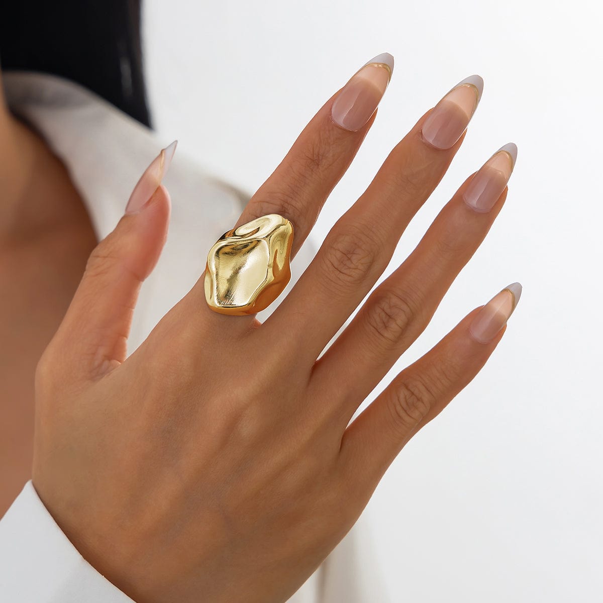 Abtract Irregular Liquid Waterdrop Open Ring