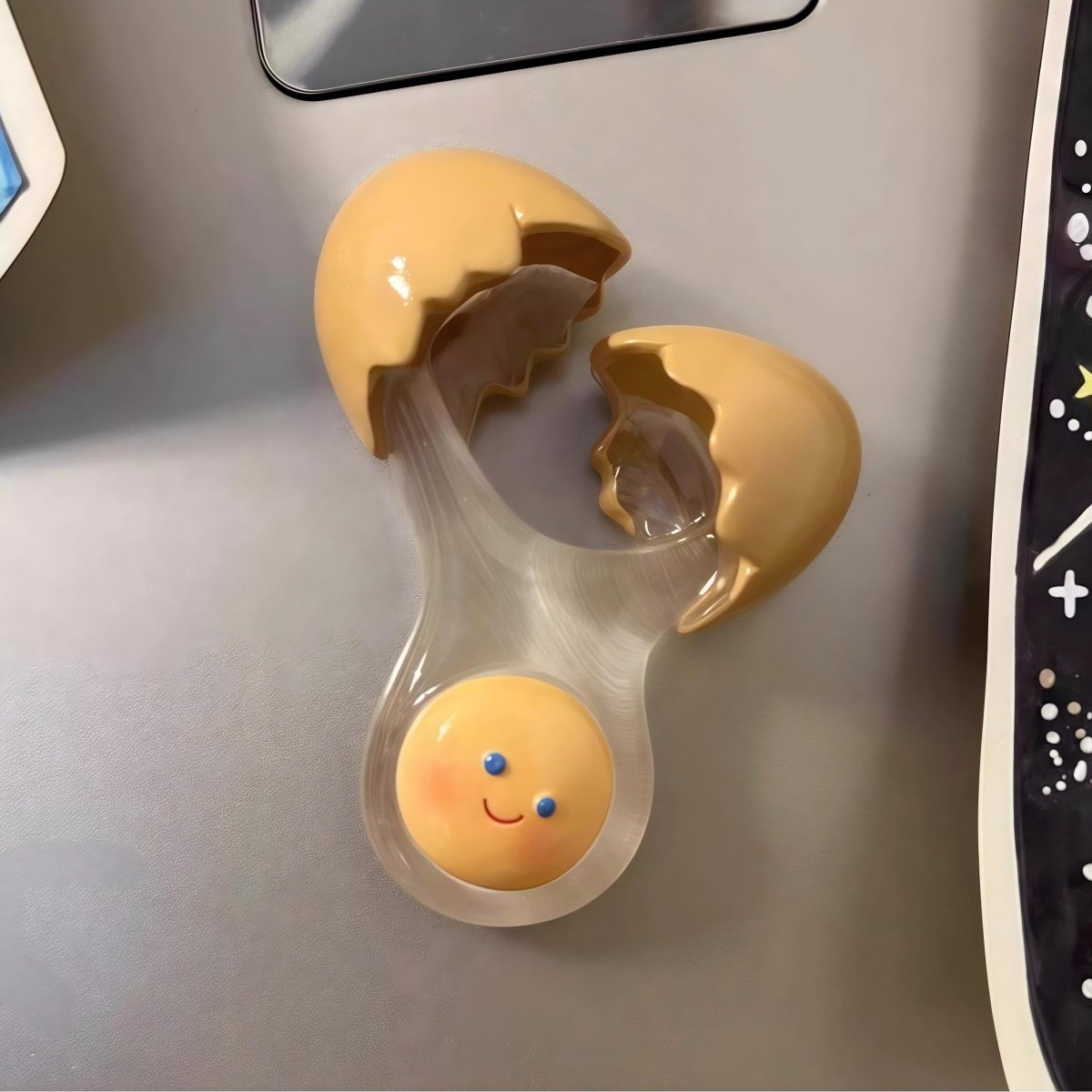 Adorable Smiling Broken Egg Fridge Magnet - ArtGalleryZen