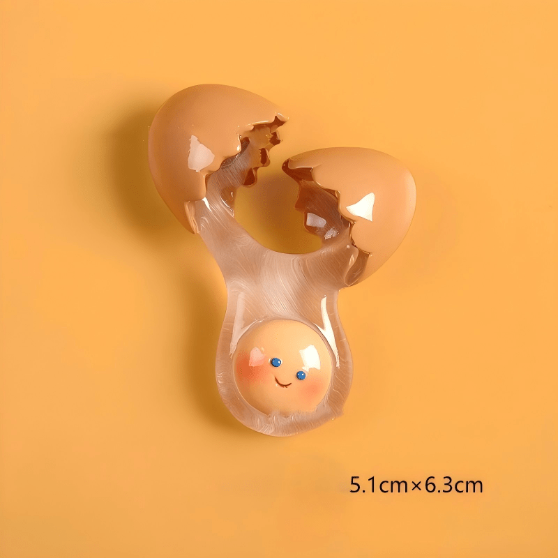 Adorable Smiling Broken Egg Fridge Magnet - ArtGalleryZen