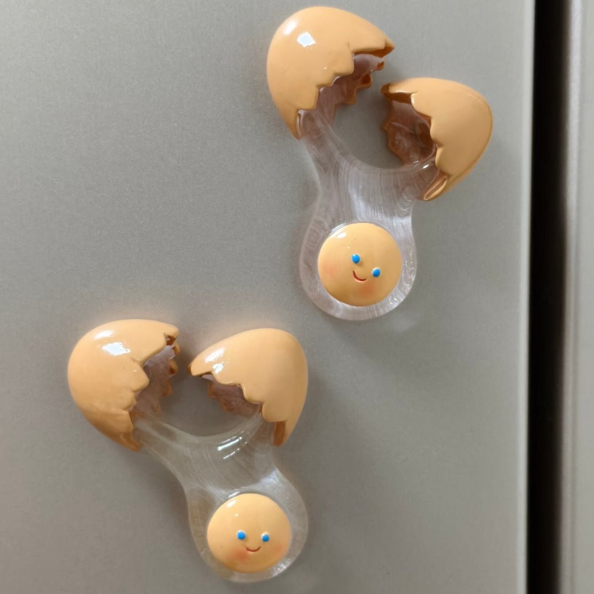 Adorable Smiling Broken Egg Fridge Magnet - ArtGalleryZen