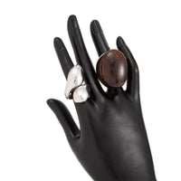 Thumbnail for Amber Resin Ring Set 2pcs - Waterdrop Statement Rings for Women - ArtGalleryZen