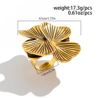 Thumbnail for Antique Gold Silver Tone Chunky Textured Flower Ring - ArtGalleryZen