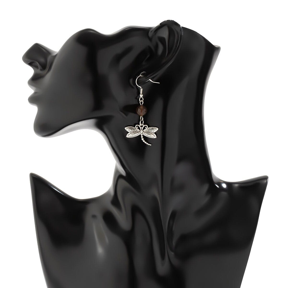 Antique Silver Dragonfly Dangle Earrings - ArtGalleryZen