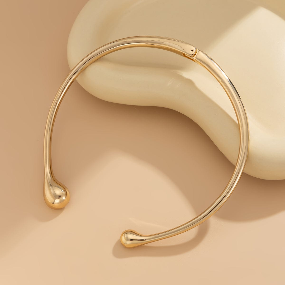 Asymmetric Gold Silver Tone Waterdrop Collar Necklace - ArtGalleryZen