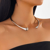 Thumbnail for Asymmetric Gold Silver Tone Waterdrop Collar Necklace - ArtGalleryZen