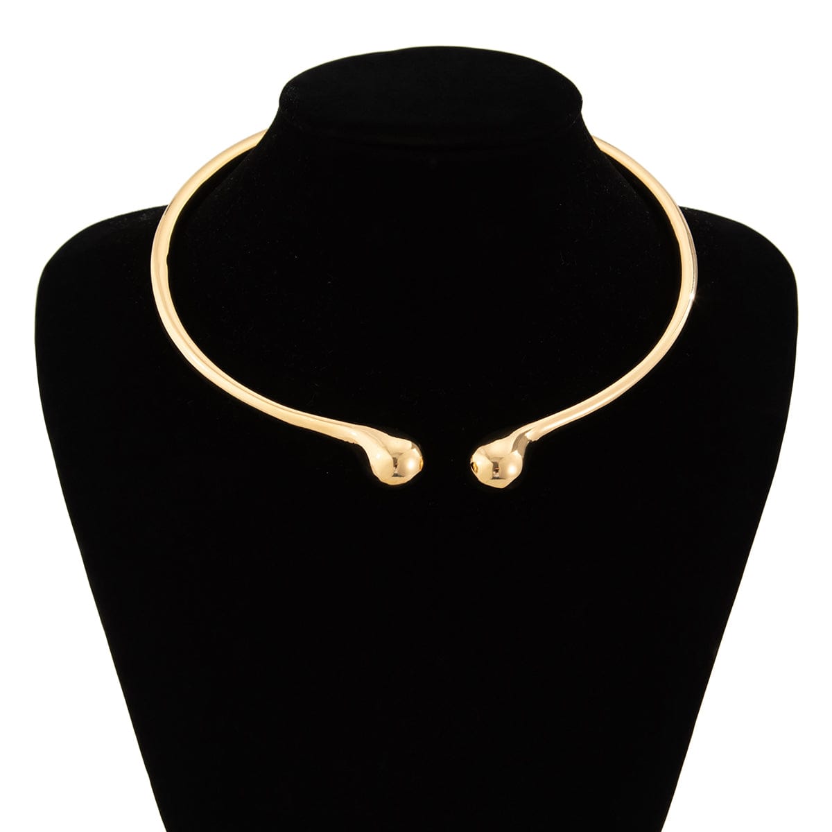 Asymmetric Gold Silver Tone Waterdrop Collar Necklace - ArtGalleryZen