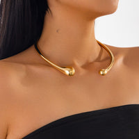 Thumbnail for Asymmetric Gold Silver Tone Waterdrop Collar Necklace - ArtGalleryZen