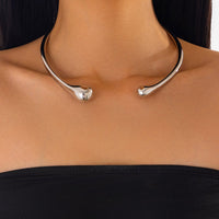 Thumbnail for Asymmetric Gold Silver Tone Waterdrop Collar Necklace - ArtGalleryZen