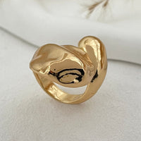 Thumbnail for Asymmetric Gold Silver Tone Waterdrop Open Ring - ArtGalleryZen