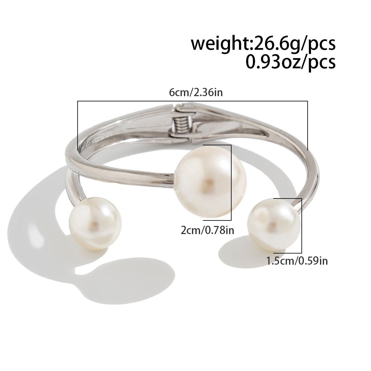 Asymmetrical Baroque Pearl Charm Bangle Bracelet