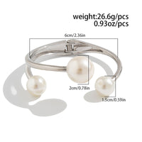 Thumbnail for Asymmetrical Baroque Pearl Charm Bangle Bracelet