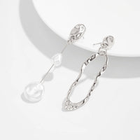 Thumbnail for Asymmetrical Pearl Irregular Hoop Dangle Earrings - ArtGalleryZen