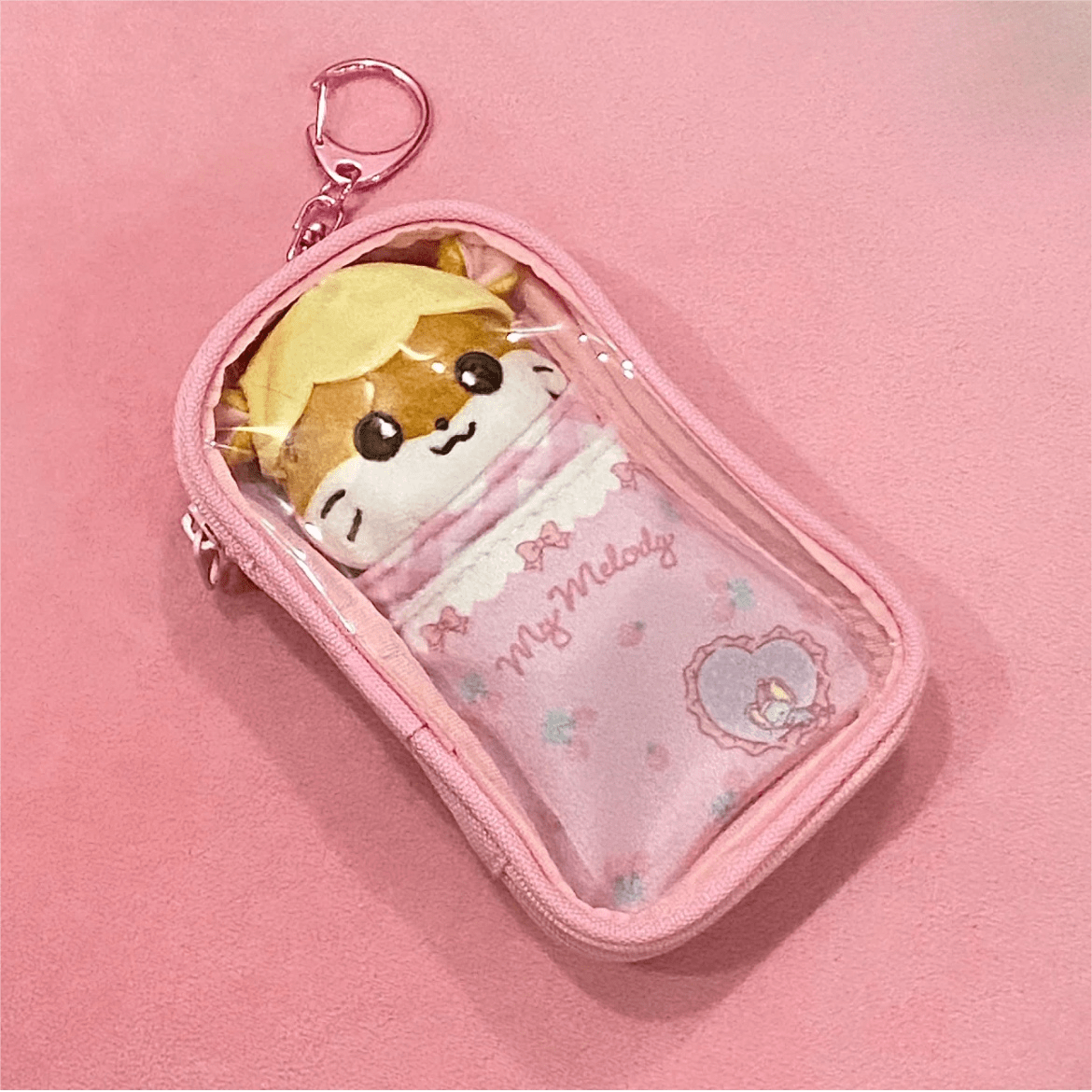 Authentic Sanrio Doll Storage Keychain Bag