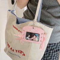 Thumbnail for Ballet Style Ribbon Bowknot Kpop Keychain Photocard Holder - ArtGalleryZen