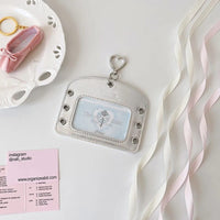 Thumbnail for Ballet Style Ribbon Silver Kpop Keychain Photocard Holder - ArtGalleryZen