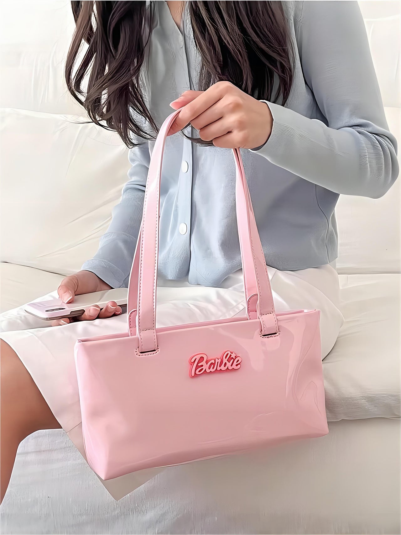 Black and Pink Barbie Lipstick Shape Clutch Bag on Kylie Luxury Evening Bags  Crystal Rhinestone Wedding Clutch Women's Purse - Etsy