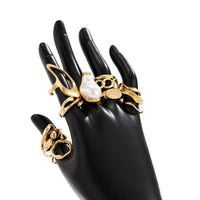 Thumbnail for Baroque 12pcs Irregular Pearl Hoop Curved Ring Set - ArtGalleryZen