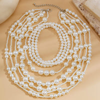 Thumbnail for Baroque 2Pcs Chunky Pearl Chain Necklace Set - ArtGalleryZen