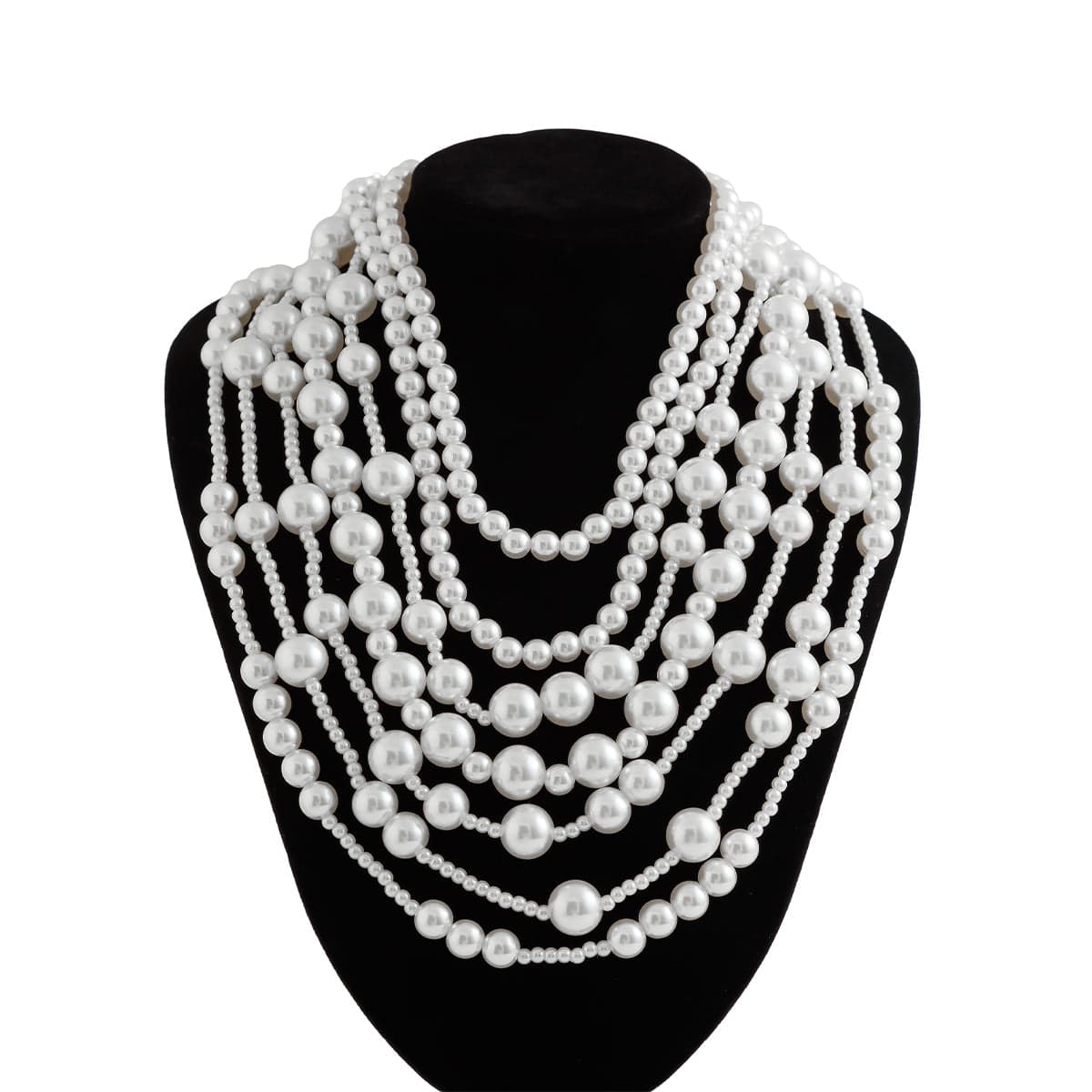 Baroque 2Pcs Chunky Pearl Chain Necklace Set