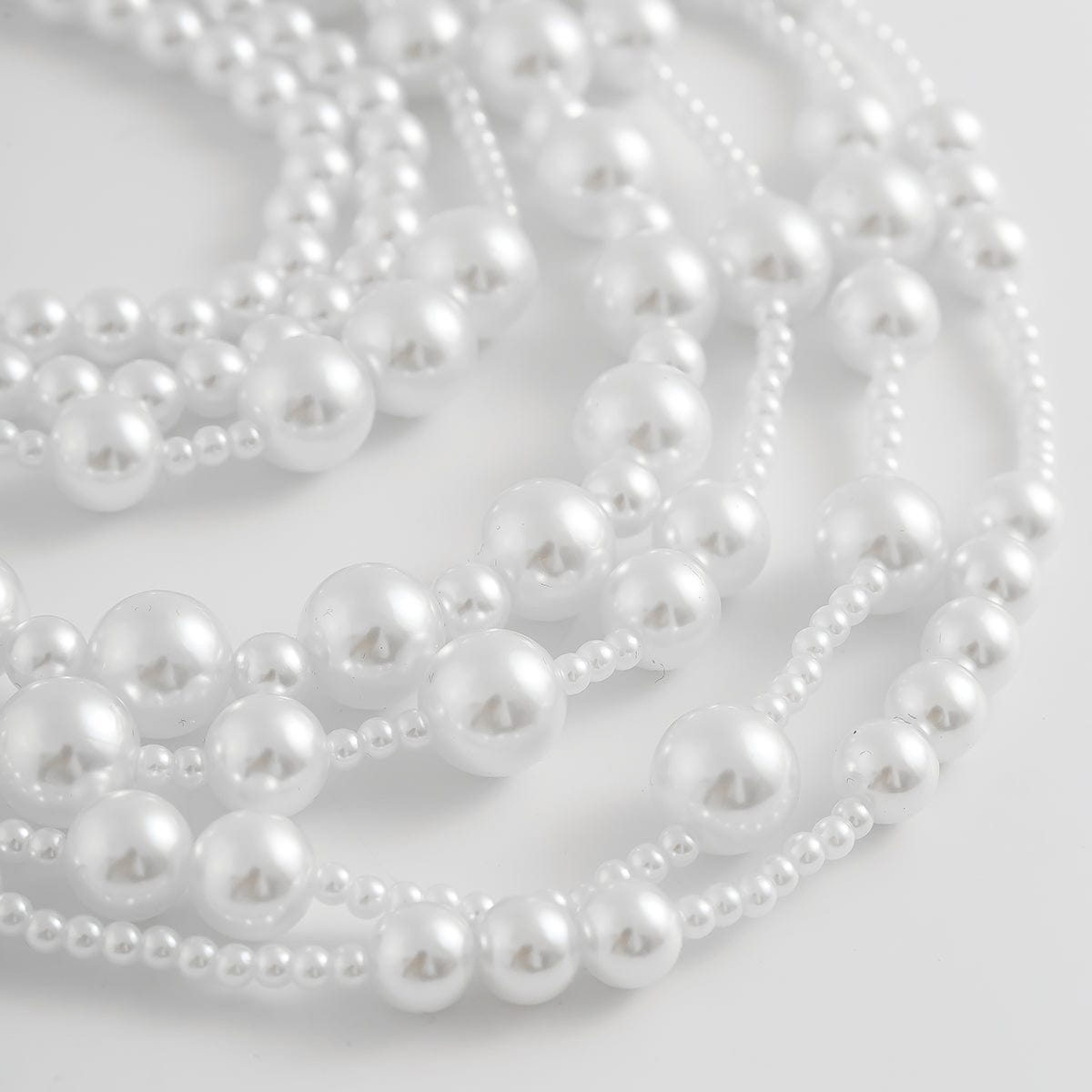 Baroque 2Pcs Chunky Pearl Chain Necklace Set