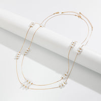 Thumbnail for Baroque 2Pcs Gold Silver Plated Irregular Pearl Necklace Set