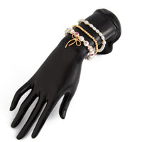 Thumbnail for Baroque 3pcs Bowknot Pendant Pearl Floral Acrylic Beaded Bracelet Set - ArtGalleryZen