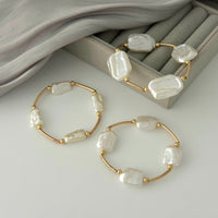 Thumbnail for Baroque 3pcs Irregular Pearl Stackable Bracelet Set - ArtGalleryZen