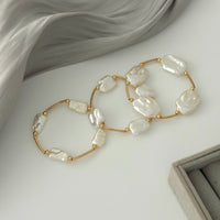 Thumbnail for Baroque 3pcs Irregular Pearl Stackable Bracelet Set - ArtGalleryZen