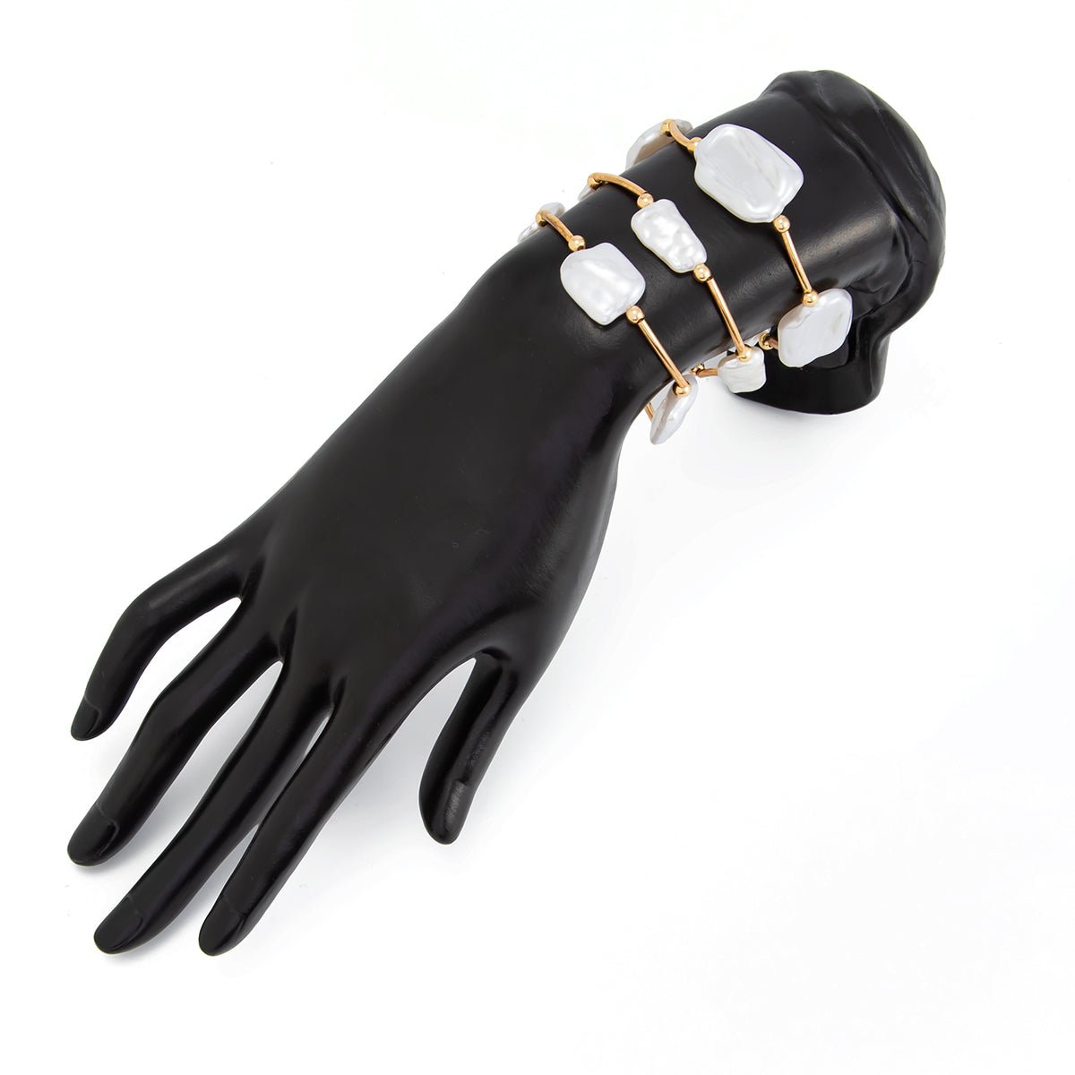 Baroque 3pcs Irregular Pearl Stackable Bracelet Set - ArtGalleryZen