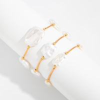 Thumbnail for Baroque 3pcs Irregular Pearl Stackable Bracelet Set - ArtGalleryZen