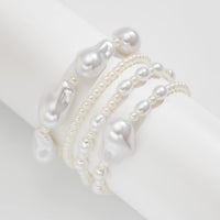 Thumbnail for Baroque 4pcs Irregular Pearl Beaded Chain Bracelet Set