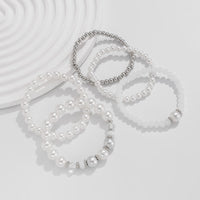 Thumbnail for Baroque 4pcs Pearl Crystal Chain Stackable Bracelet Set