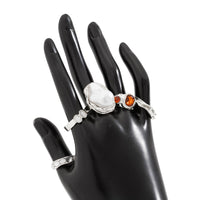 Thumbnail for Baroque 5pcs Irregular Pearl Crystal Inlaid Pleated Ring Set