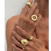 Thumbnail for Baroque 5pcs Rhinestone Inlaid Hollow Chunky Ring Set - ArtGalleryZen