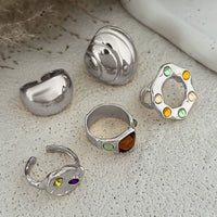 Thumbnail for Baroque 5pcs Rhinestone Inlaid Hollow Chunky Ring Set - ArtGalleryZen