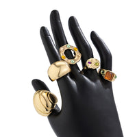 Thumbnail for Baroque 5pcs Rhinestone Inlaid Hollow Chunky Ring Set - ArtGalleryZen