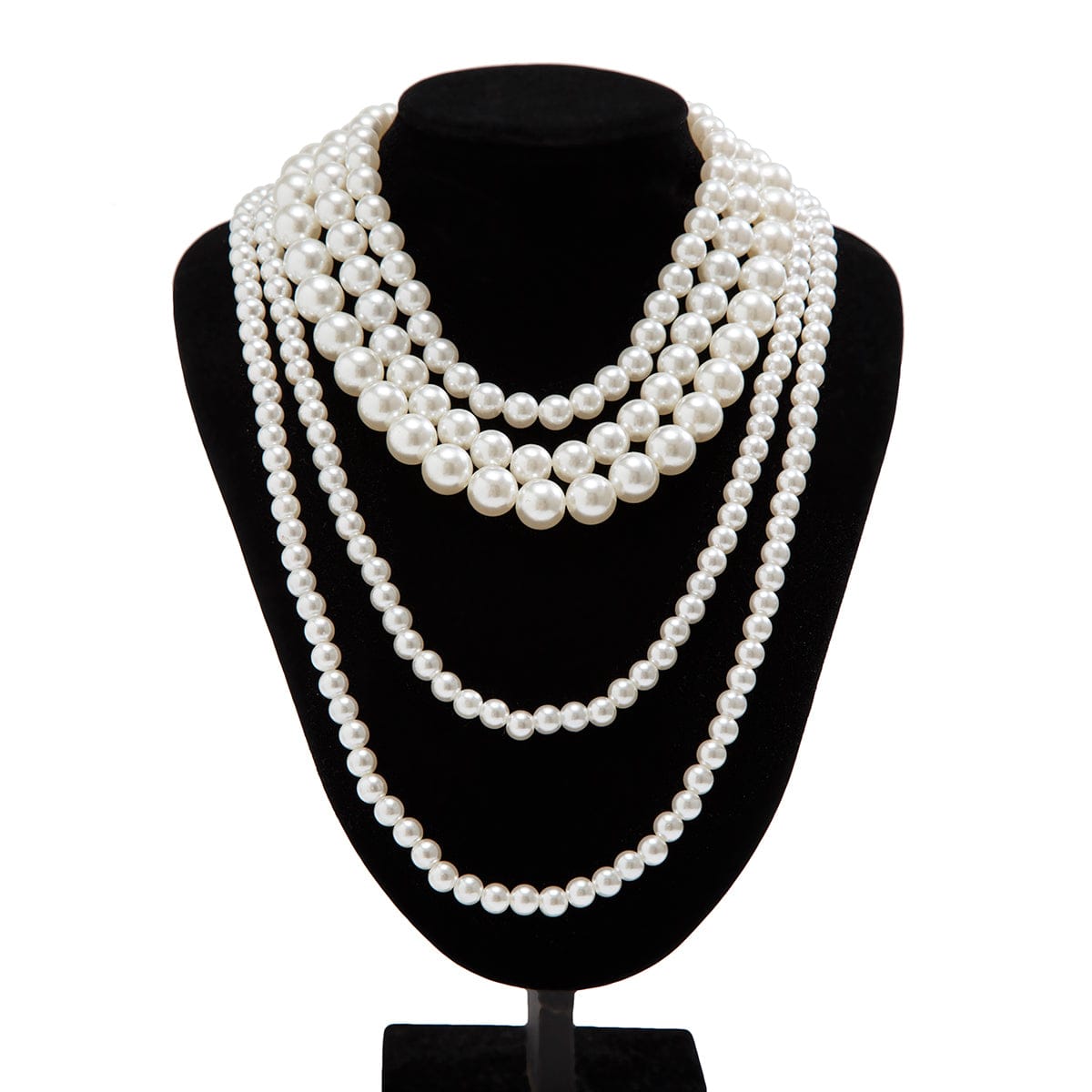 Baroque Chunky Layered Pearl Chain Necklace - ArtGalleryZen