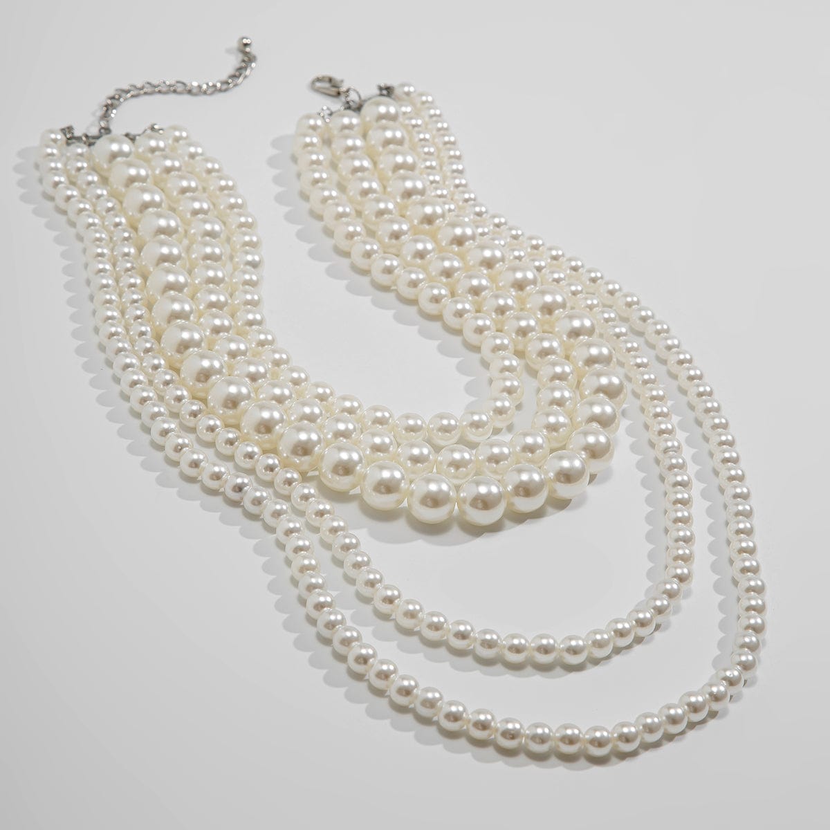 Baroque Chunky Layered Pearl Chain Necklace