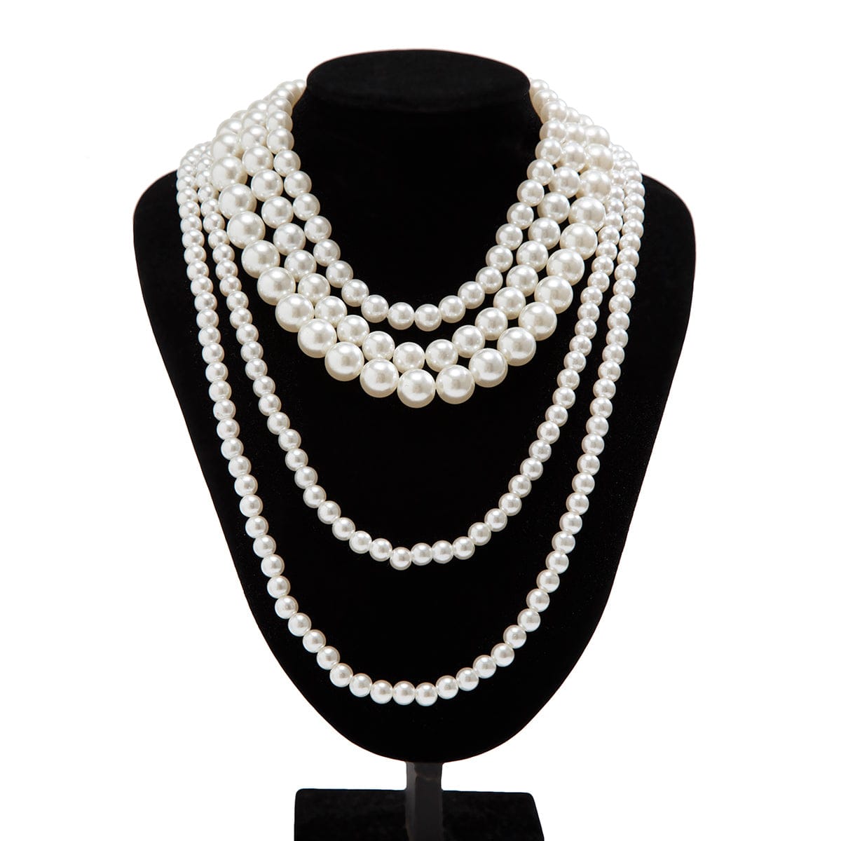 Baroque Chunky Layered Pearl Chain Necklace