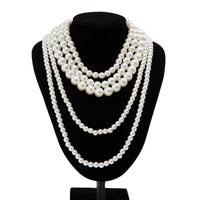 Thumbnail for Baroque Chunky Layered Pearl Chain Necklace