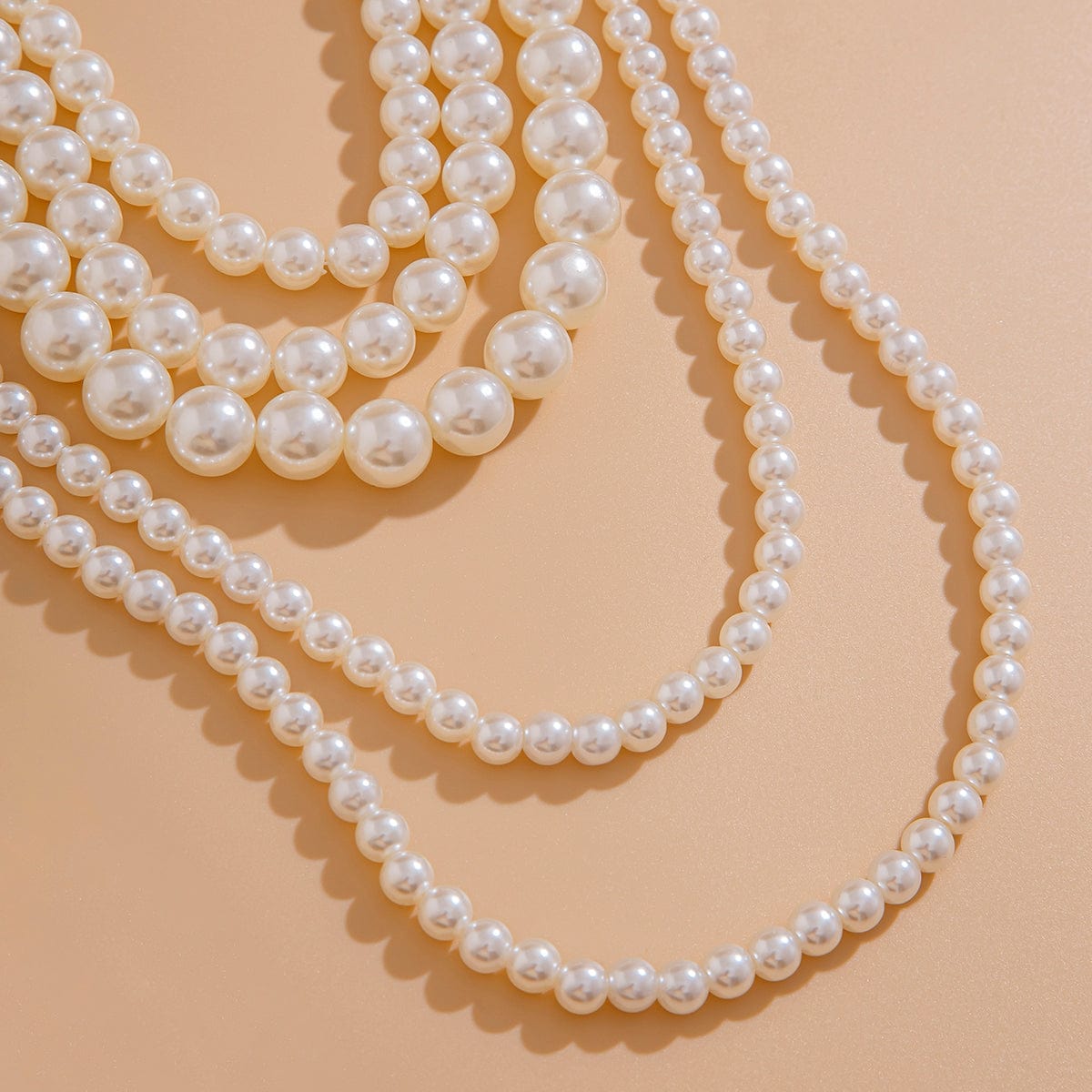 Baroque Chunky Layered Pearl Chain Necklace