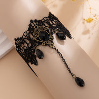 Thumbnail for Baroque Dangling Crystal Floral Lace Anklet