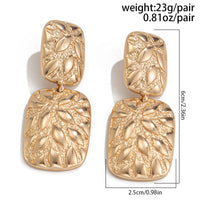 Thumbnail for Baroque Duo Relief Square Charm Earrings