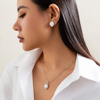 Thumbnail for Baroque Gold Silver Plated Irregular Pearl Charm Necklace Earrings Set