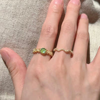 Thumbnail for Baroque Green Crystal Inlaid Open Ring - ArtGalleryZen